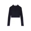 Prada Cropped Long Sleeve Oversize T-shirt