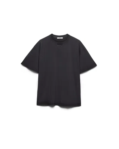 Prada T-shirt Aus Baumwolljersey In Black
