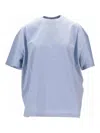 Prada Triangle Logo Oversized T-shirt In Blue