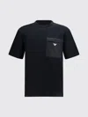 Prada Mens Black Re-nylon Logo-plaque Cotton-jersey T-shirt Xxl In Black