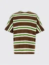 Prada Printed Cotton T Shirt In Brown