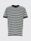 Prada Beige Stripes T-shirt In Multi