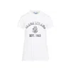 Prada Stamped Logo Crew Neck T-shirt In White