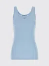Prada Light Blue Cotton Tank Top In Blue