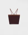Prada Tulle Top In Brown