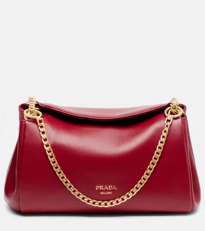 Prada Tumulte Small Leather Shoulder Bag In Red