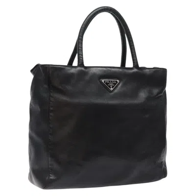 Pre-owned Prada Turnlock Cuir Twin Tote Vernice Saffiano Leather Leather Bag () In Black