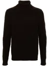 Prada 3d-knit Cashmere Blend Roll Neck Sweater In Brown