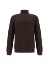 Prada Brown Cashmere Blend Turtleneck Sweater In Brown