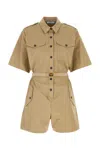 Prada Short-sleeved Button-down Jumpsuit