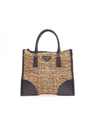 Prada Tweed Bag In Brown