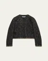 Prada Tweed Double-hem Single-breasted Jacket In Gray