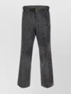 Prada Tweed Wide Leg Trousers With Belt Loops