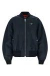 Prada Twill Bomber Jacket In Blue