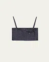 Prada Printed Silk Twill Top In Bleu