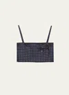 Prada Printed Silk Twill Top In F0008 Bleu