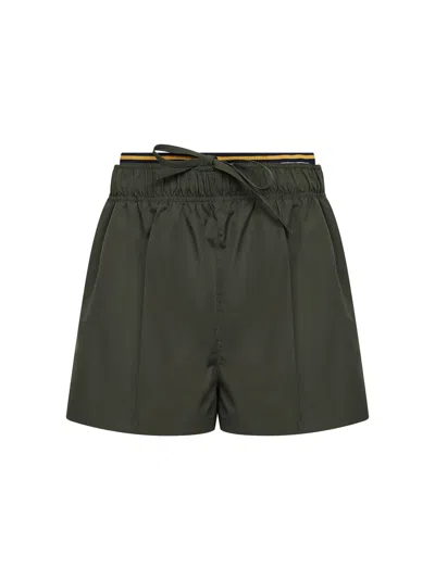 Prada Twill Chino Shorts In Green