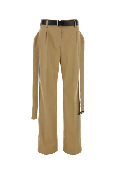Prada Twill Cotton Pants In Transparent