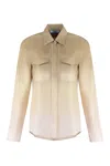 Prada Ombre Silk Shirt In Tan