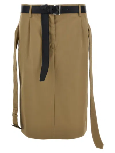 Prada Midi Skirt In Brown