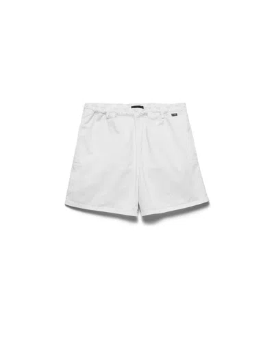 Prada Twill Swim Trunks In White