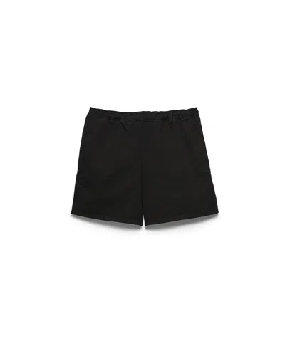 Prada Twill Swim Trunks In Black