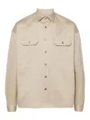 Prada Twill-weave Overshirt In Beige