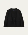 Prada Single-breasted Sheepwool Casual Jacket In F0002 Nero