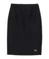 Prada Wool-silk Tricotine Pencil Skirt In Black