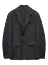 Prada Two-button Notch-lapel Blazer In Gray