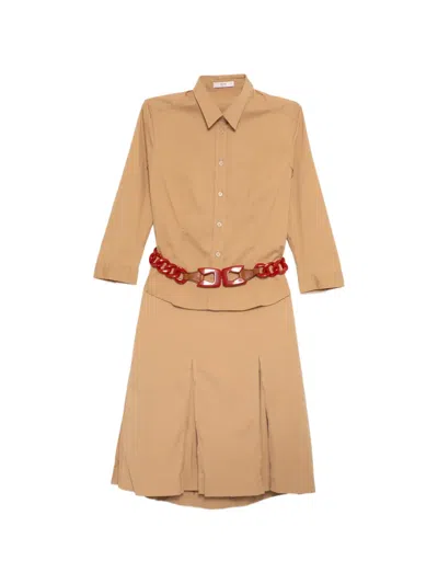 Pre-owned Prada Two-piece Skirt Set (set Of Two) In Neutral