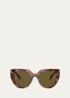 Prada Two-tone Acetate Cat-eye Sunglasses In Dark Brown