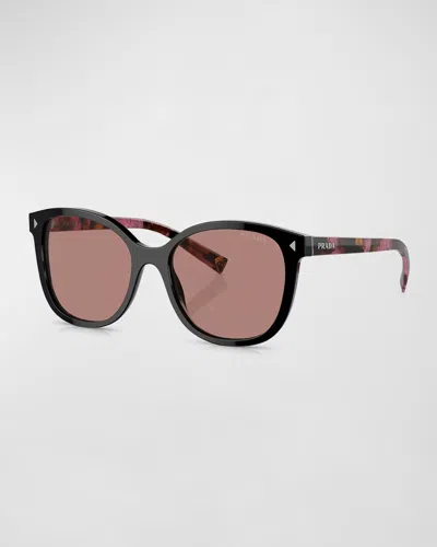 Prada Two-tone Acetate Square Sunglasses In Lite Brown