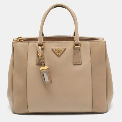 Prada Galleria Saffiano Tote Bag In Beige