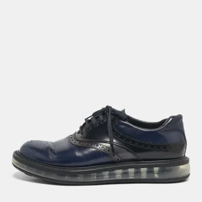 Pre-owned Prada Two Tone Brogue Leather Lace Up Derby Sneakers Size 43 In Multi