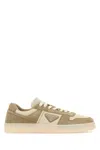 Prada Two-tone Canvas And Suede Downtown Sneakers In Multi