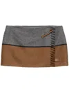 Prada Two-tone Cashmere Miniskirt In Grey