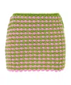 Prada Multicolor Crochet Mini Skirt In Pink