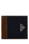 Prada Two-tone Fabric And Suede Wallet