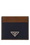 Prada Two-tone Fabric And Suede Wallet