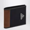 Prada Two-tone Fabric And Suede Wallet In Black