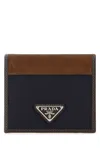 Prada Men Two-tone Fabric And Suede Wallet