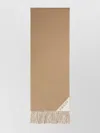 Prada Two-tone Fringed Edge Scarf Accessory In Brown