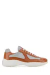 Prada Leather Fabric Americas Cup Sneakers Panels In Multi
