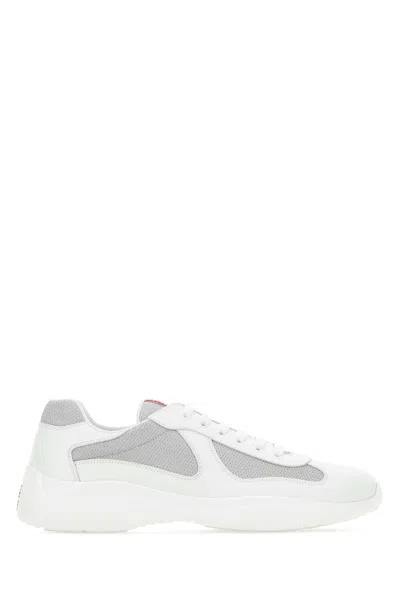 Prada Two-tone Leather And Tech Fabric Sneakers
