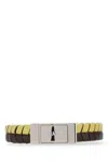 Prada Two-tone Leather Bracelet In F03f6