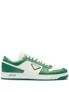 Shop Prada Two-tone Leather Downtown Sneakers