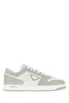 Prada Leather Sneakers Downtown Two-tone Silhouette In White