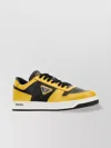 Prada Men's Downtown Logo Leather Low-top Sneakers In Multicolor