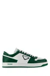 Prada Mens White Downtown Brand-plaque Leather Low-top Trainers In Multi